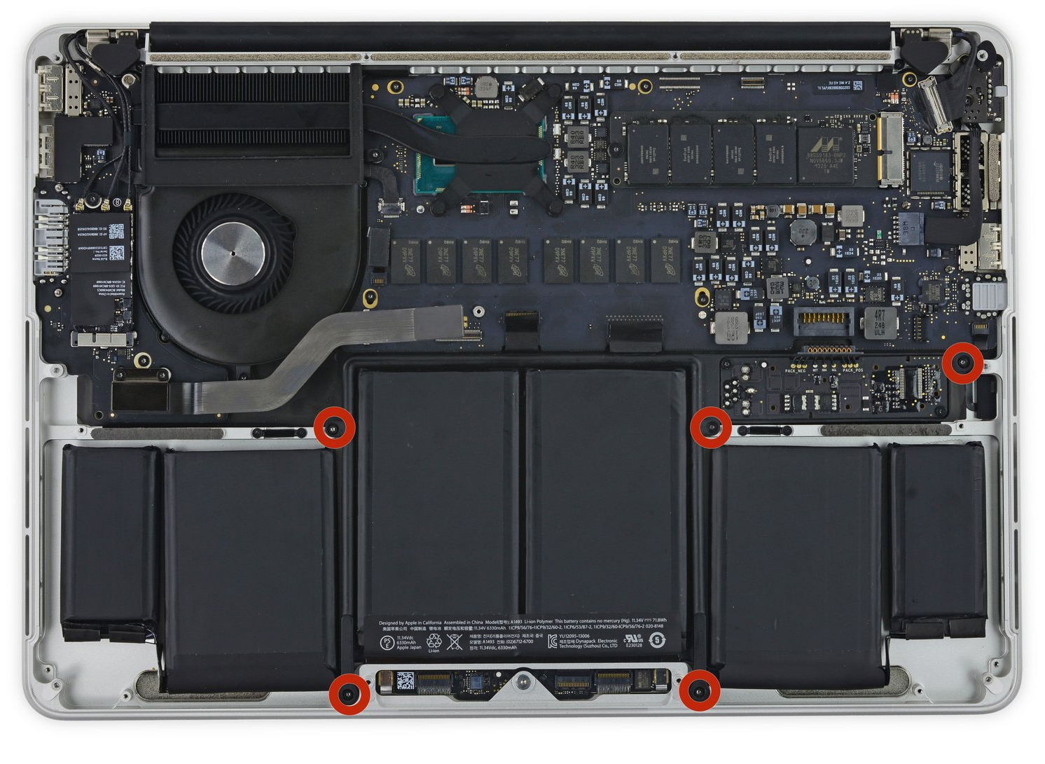 Internal Photo of Apple Macbook Pro Retina 13″ A1502 2013 2014 2015 UK keyboard (A1502 2014)